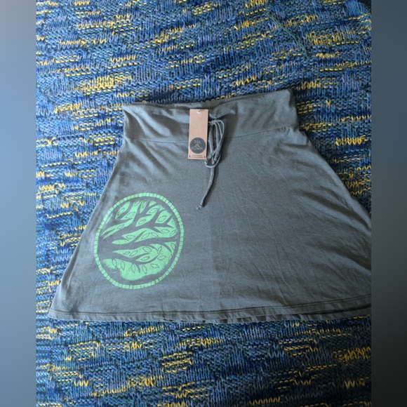 SOUL FLOWER Recycled Plastic Drawstring Waist Graphic Earth Medallion Skirt Sz S - Picture 3 of 9